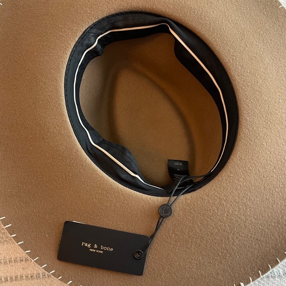 RAG & BONE Ingrid Felted Wool Fedora In Camel Color,  Unisex size M - Picture 4 of 12